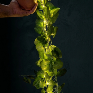 Pot de Plante Artificielle Retombante avec Guirlande Lumineuse LED – Déco Suspendue Élégante