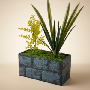 Jardinière en vase ardoise. Dimensions 65/42/20 cm poids 6 kg